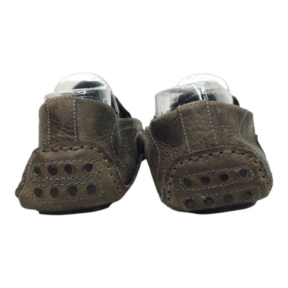 Bed Stu Distressed Leather Stitched Driving Mocs Mens 12 Gray Slip On Loafer - Picture 6 of 16